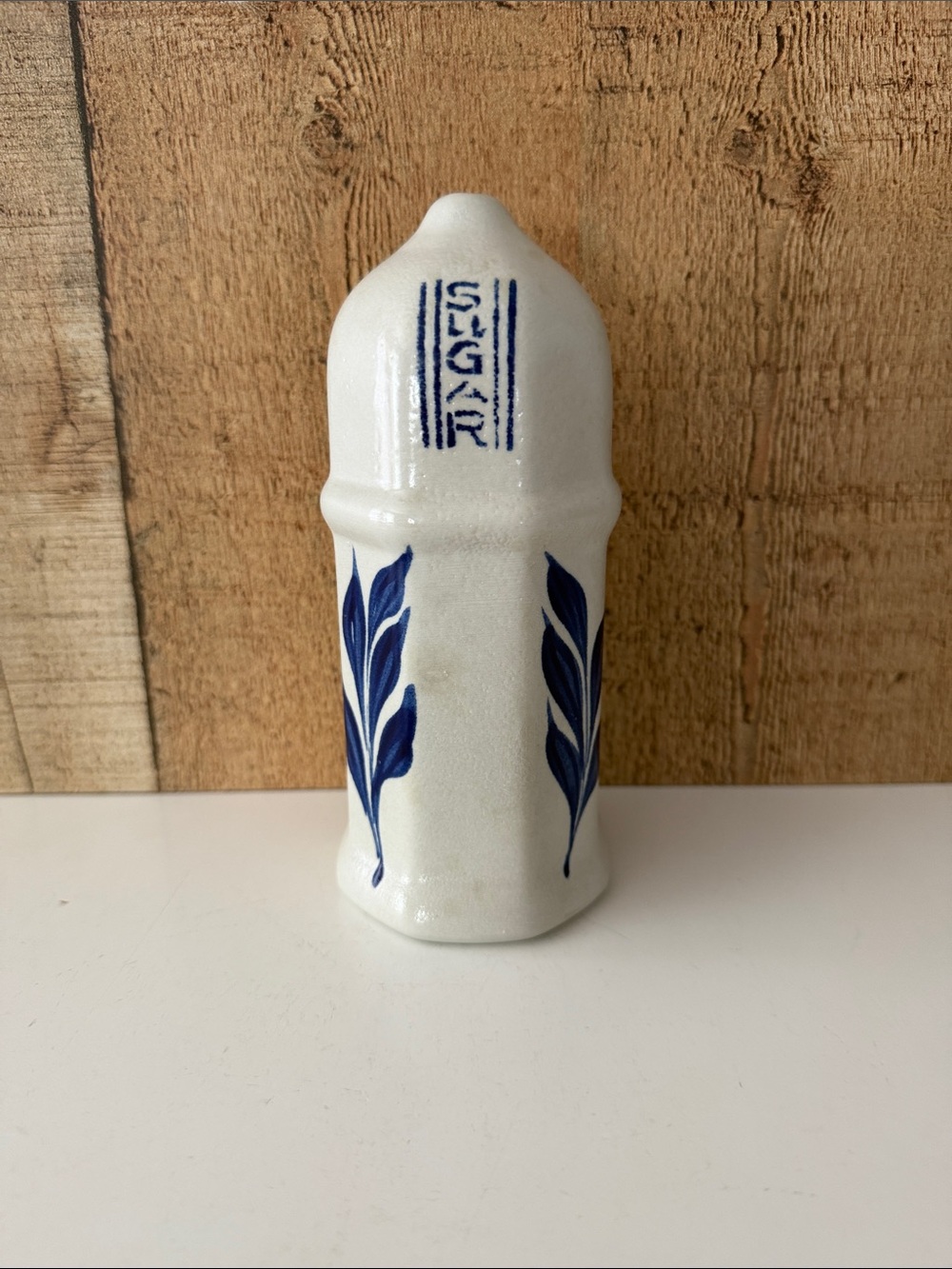 Vintage Williamsburg Pottery Salt Glaze Muffineer Sugar Shaker Ceramic Farmhouse